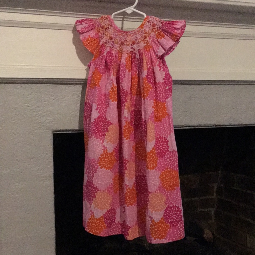Angel sleeves smocked dress!